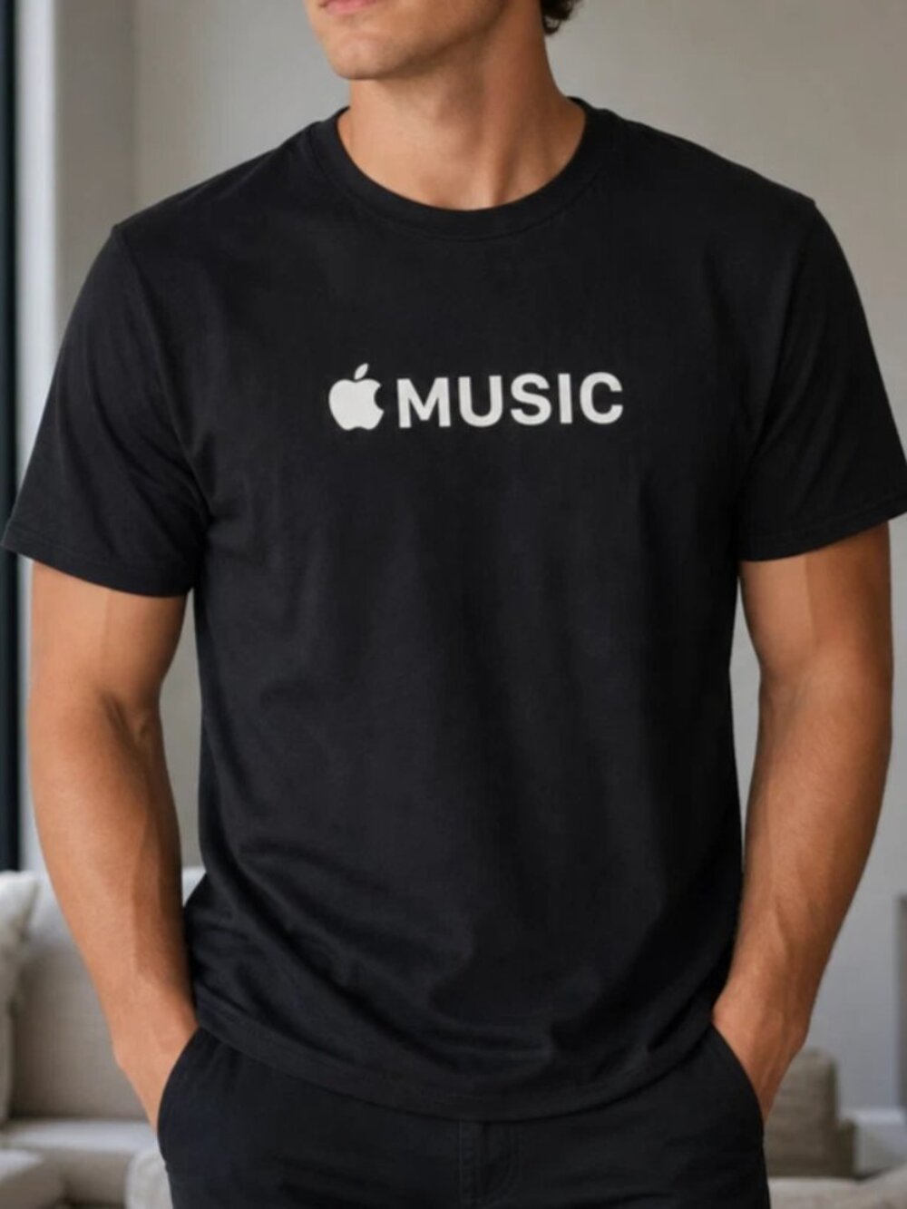 Apple Store Employee Apple Music Promo Black T-shirt Size Medium M